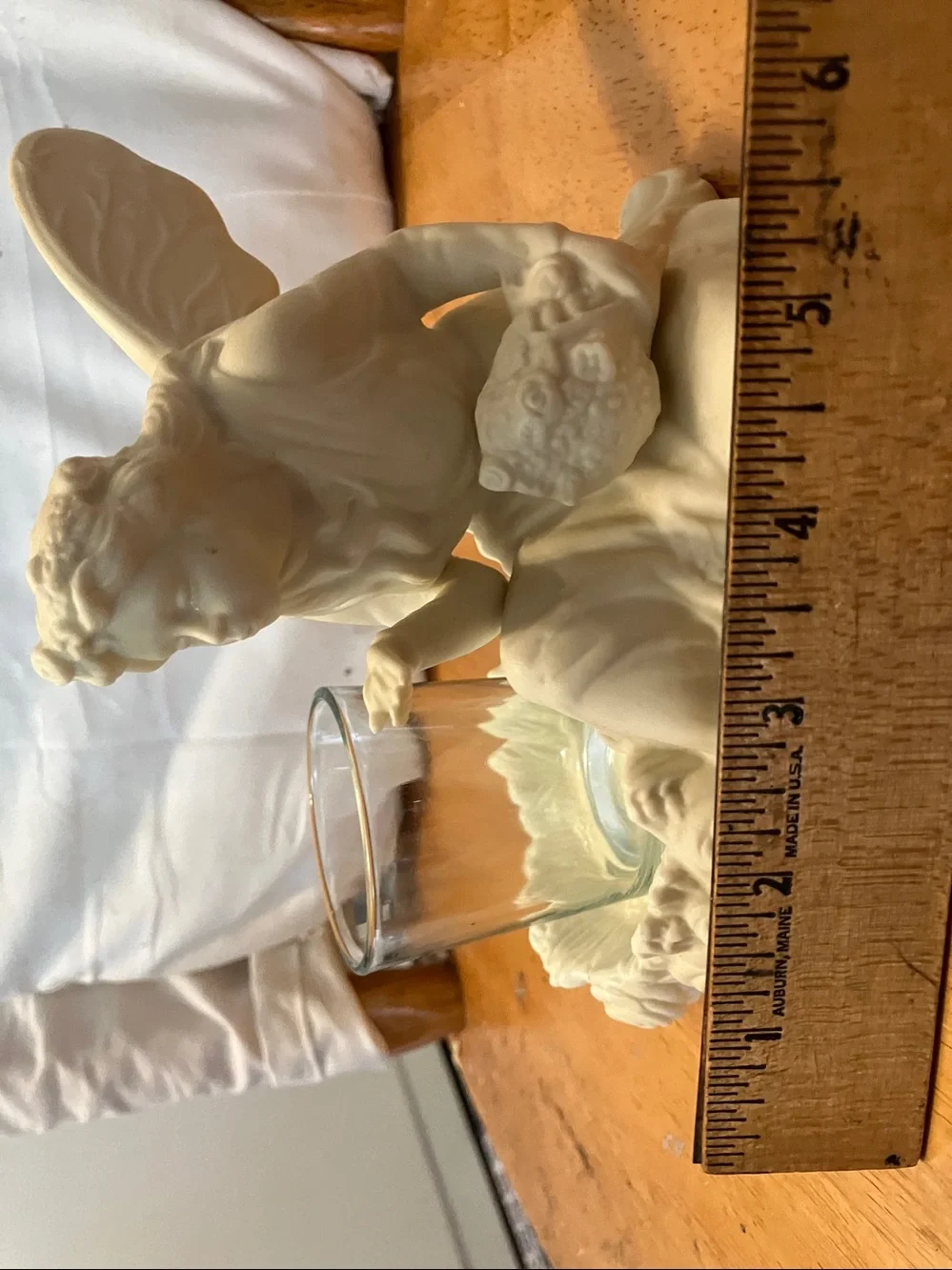 New. Partylite porcelain bisque. Cream 5”- 8” angel. Arianna with votive - Picture 7 of 11